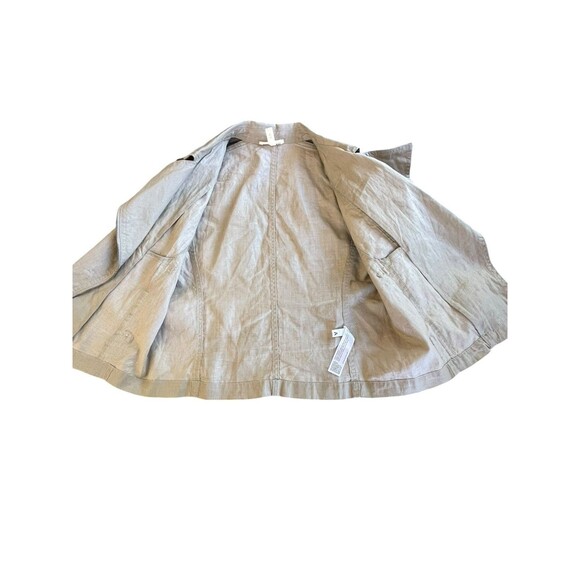 Eileen Fisher Coated Organic Linen Asymmetrical Zip Two Tone Jacket PS Petite S - Picture 12 of 13
